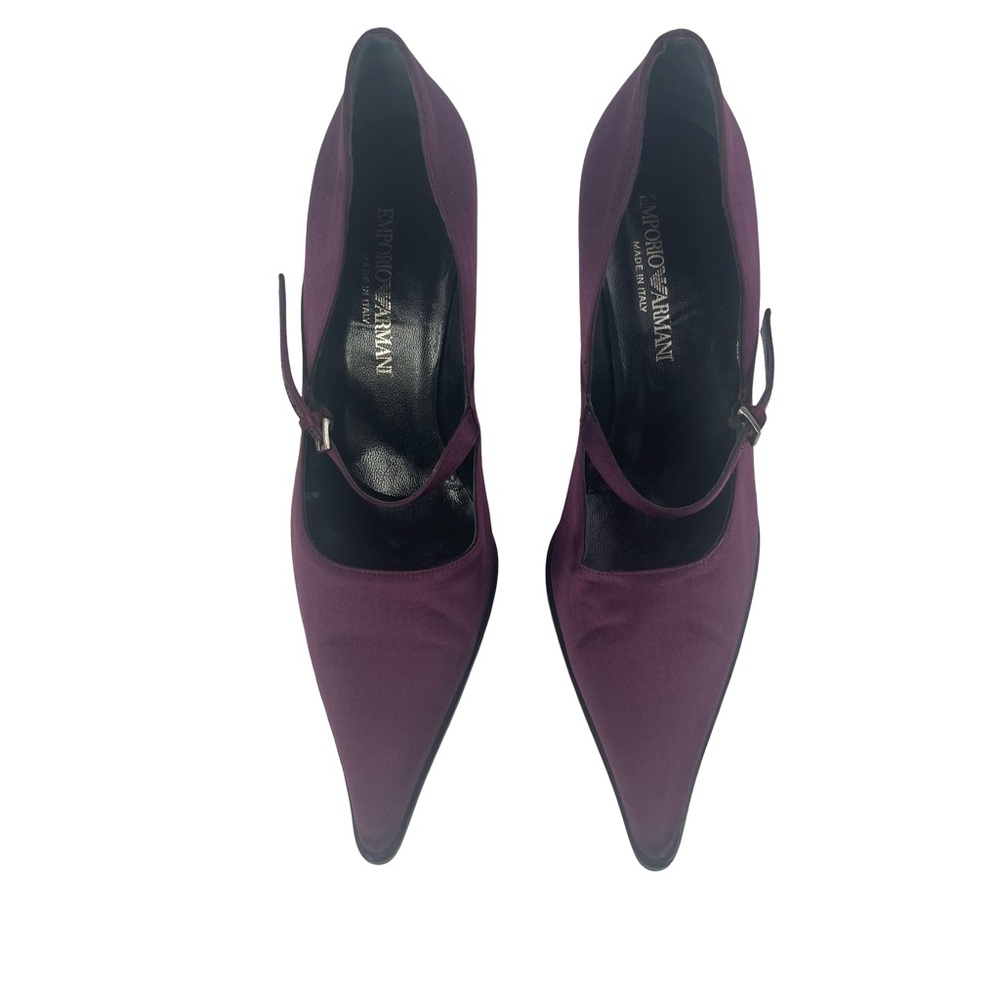 Emporio Armani Vintage Purple Satin Stiletto Pump  Made in Italy Size 37.5 EU